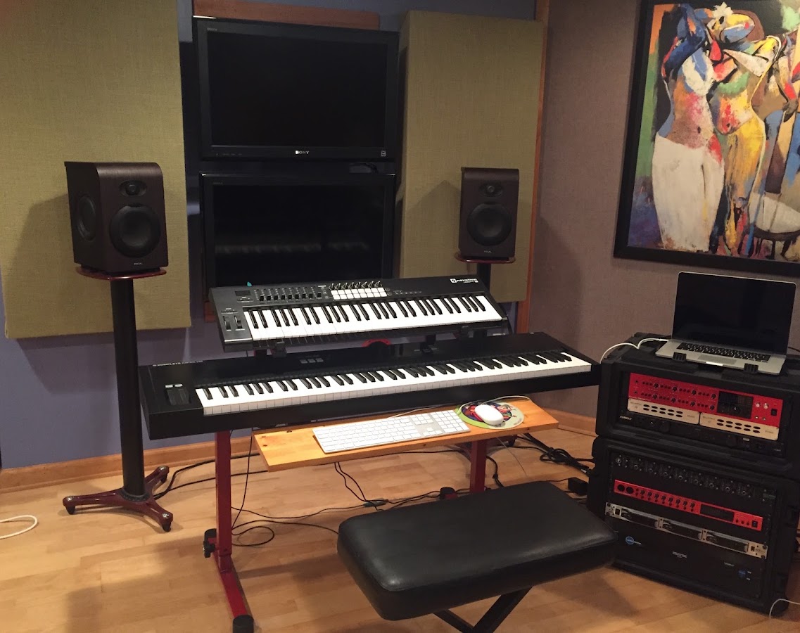 Recording studio interior for Barry Hartglass Music Composition & Production