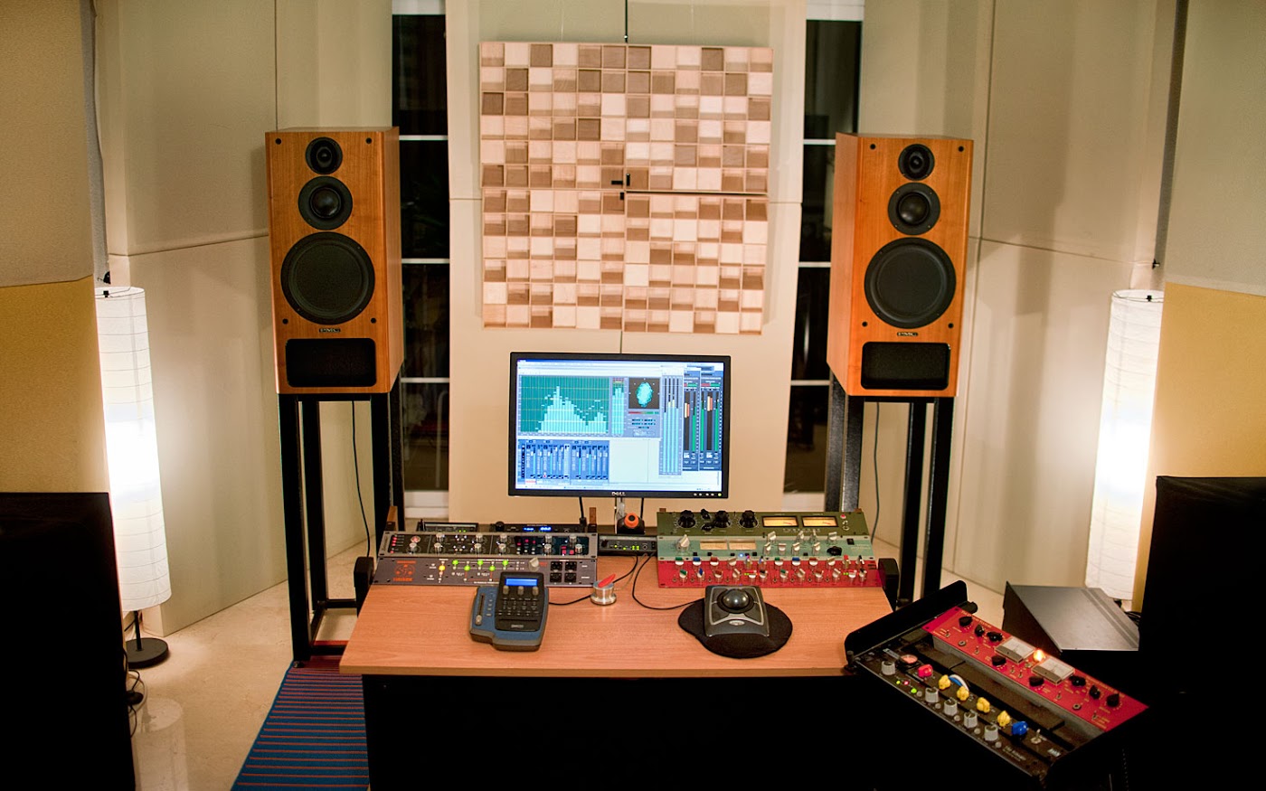 Recording studio interior for Red Mastering Studio