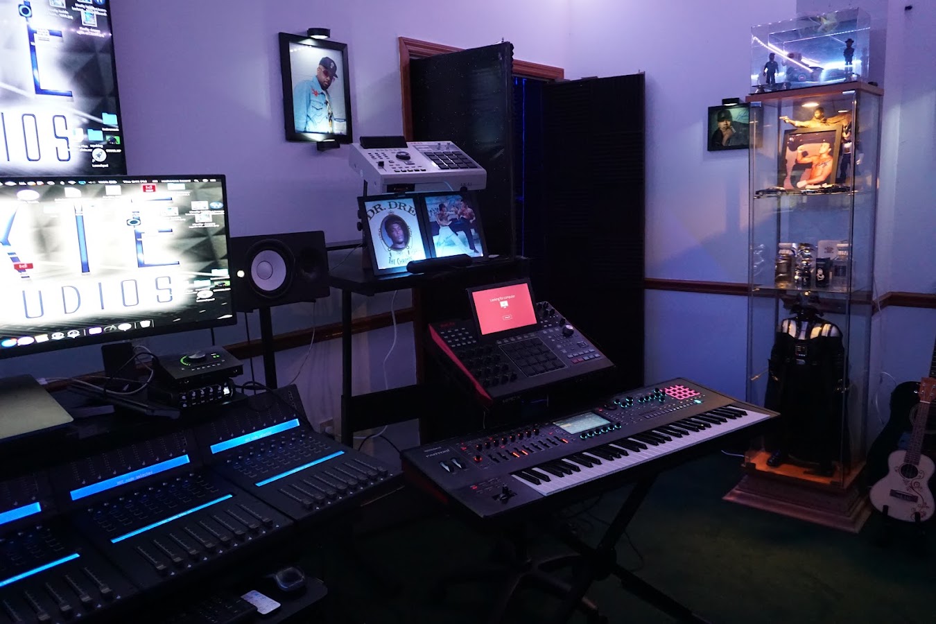 Recording studio interior for Moxie Sound studios