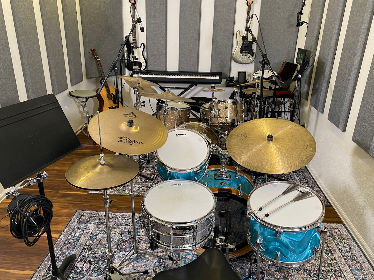 Recording studio interior for Drum Studio Colorado - Erie, Colorado's Only Private Drum Lesson Studio